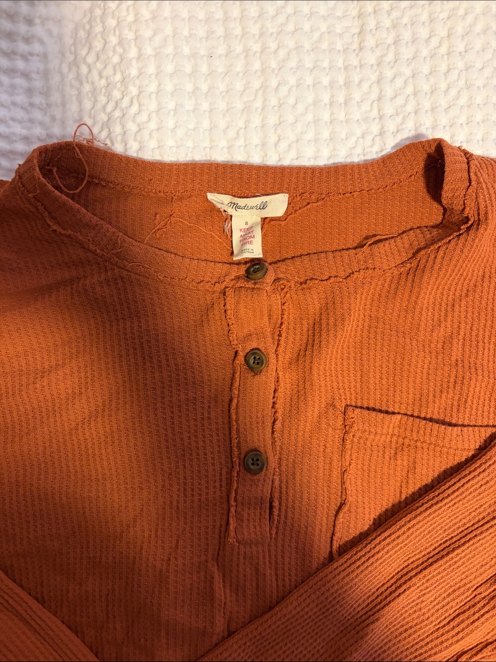 Madewell Women’s Waffle Henley Pajama Top